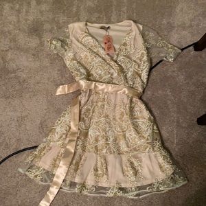 Southern Fried Chics new with tags golden white sparkly dress